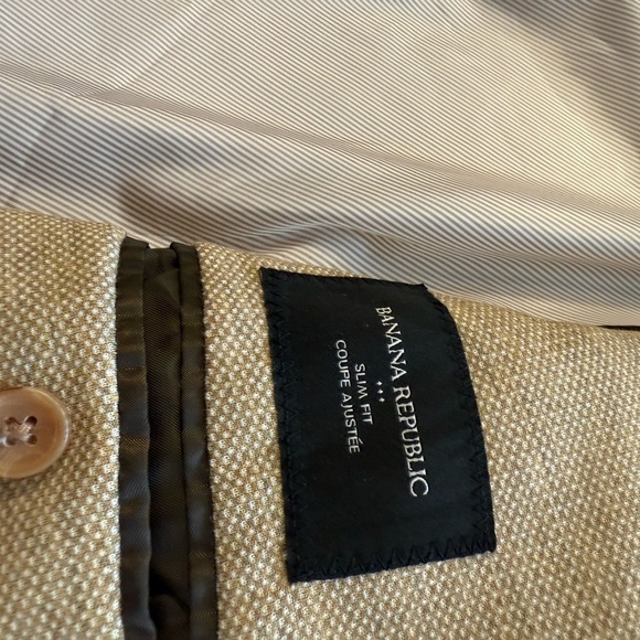 Banana Republic 44R GUC Beige Sport Coat - Picture 9 of 14